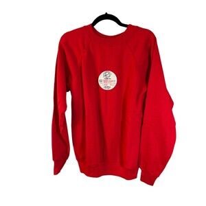 Pannill by Hanes Vintage USA Made Deadstock Sweatshirt Crew Red Size Large NEW
